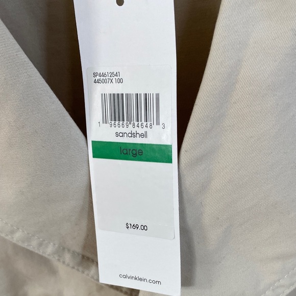 Calvin Klein Cream Cropped Double-Breasted Trench Jacket - Picture 3 of 9